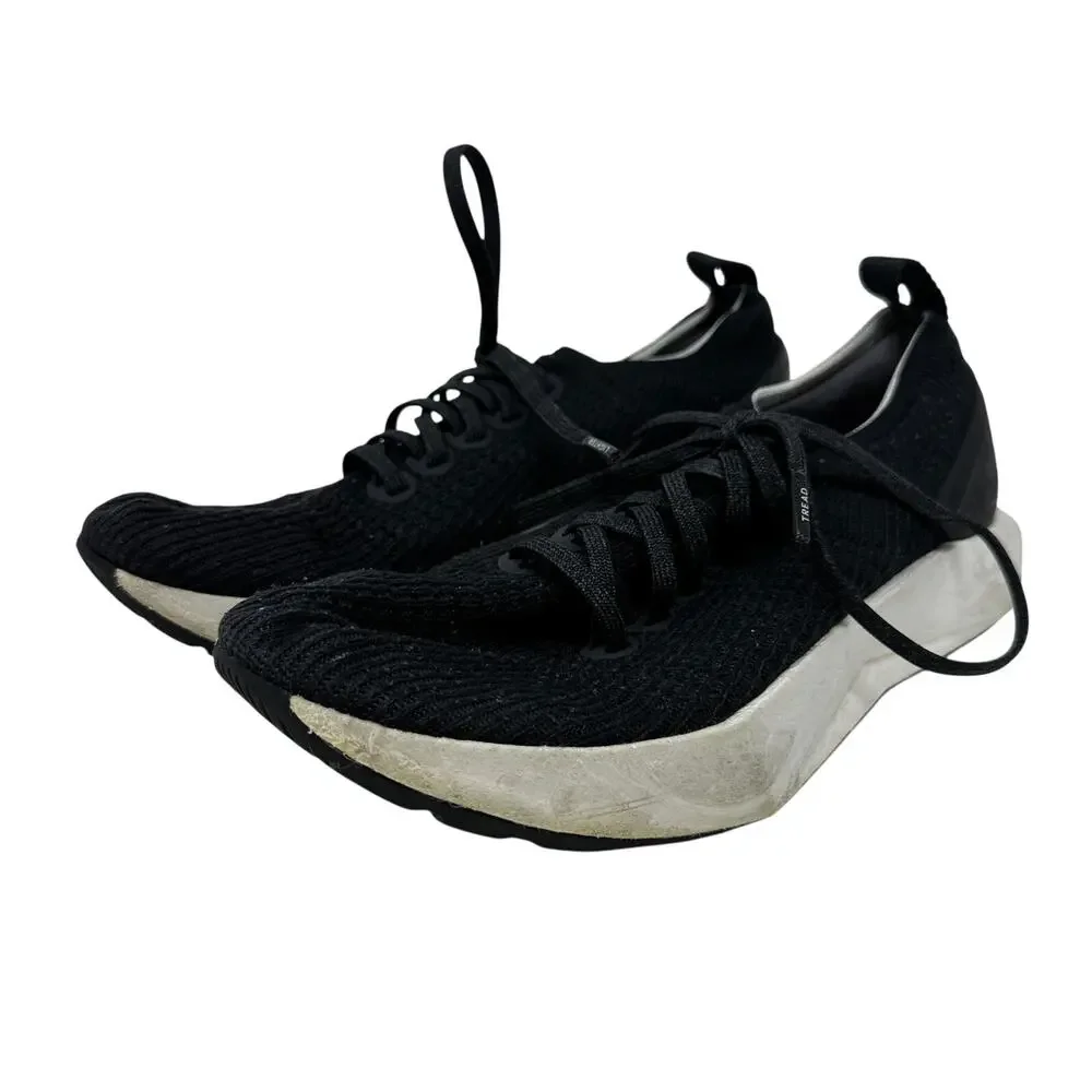 Allbirds Tree Flyer Sneakers Womens Size 8 Black White Lace Up *AS IS READ
